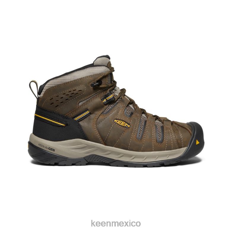 KEEN Bota Flint II (puntera de acero) hombres marrón cascada/varilla dorada calzado TXRFD185