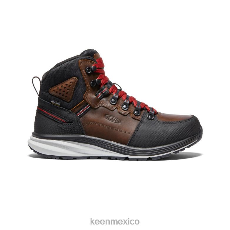 KEEN Bota impermeable con gancho rojo (punta blanda) hombres tabaco/negro calzado TXRFD136