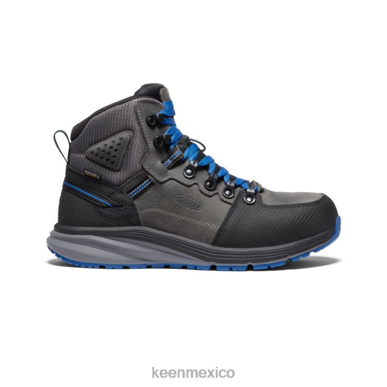KEEN Bota impermeable con gancho rojo (puntera de fibra de carbono) hombres gris acero/cobalto brillante calzado TXRFD222
