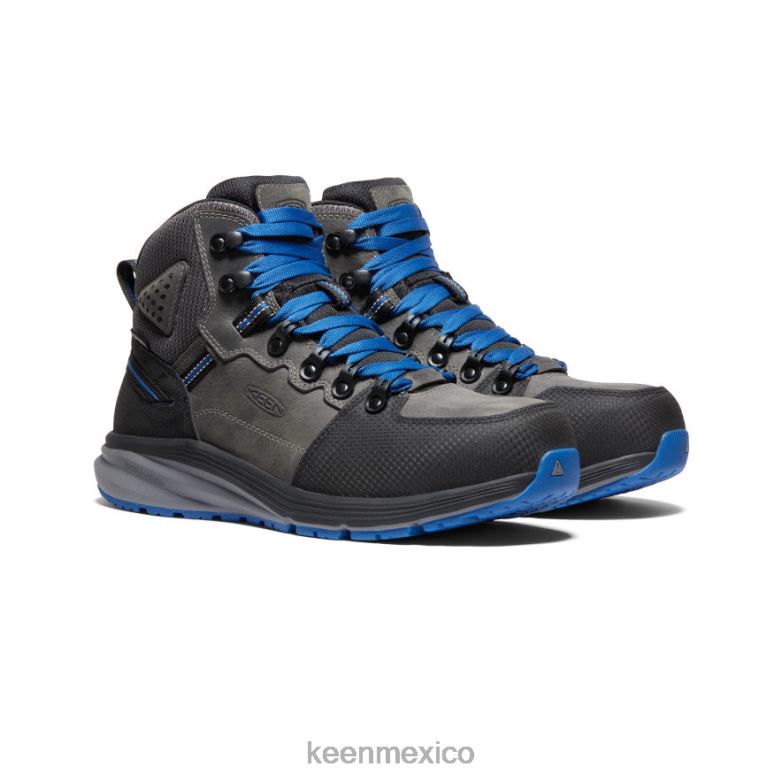 KEEN Bota impermeable con gancho rojo (puntera de fibra de carbono) hombres gris acero/cobalto brillante calzado TXRFD222
