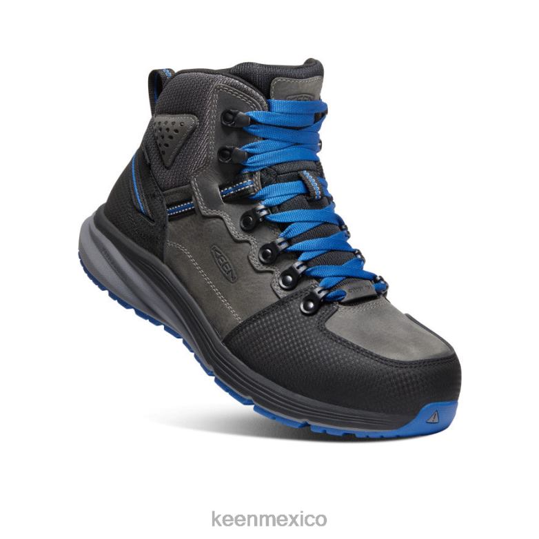 KEEN Bota impermeable con gancho rojo (puntera de fibra de carbono) hombres gris acero/cobalto brillante calzado TXRFD222