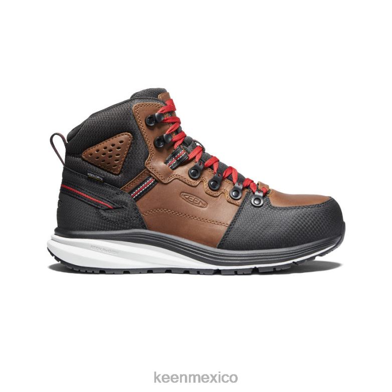 KEEN Bota impermeable con gancho rojo (puntera de fibra de carbono) hombres tabaco/negro calzado TXRFD223