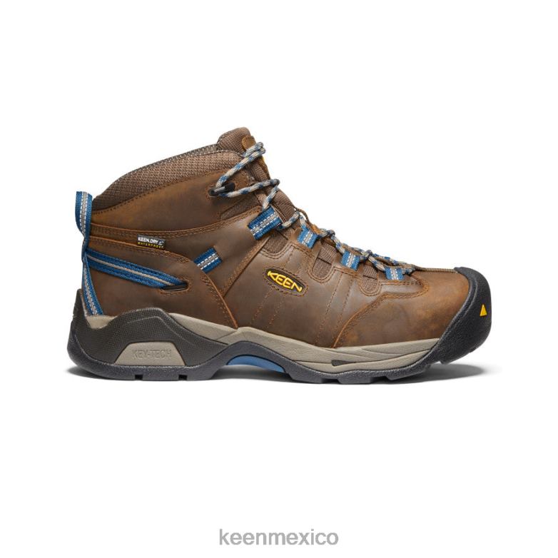 KEEN Bota impermeable detroit xt (puntera de acero) hombres marrón cascada/azul orión calzado TXRFD244