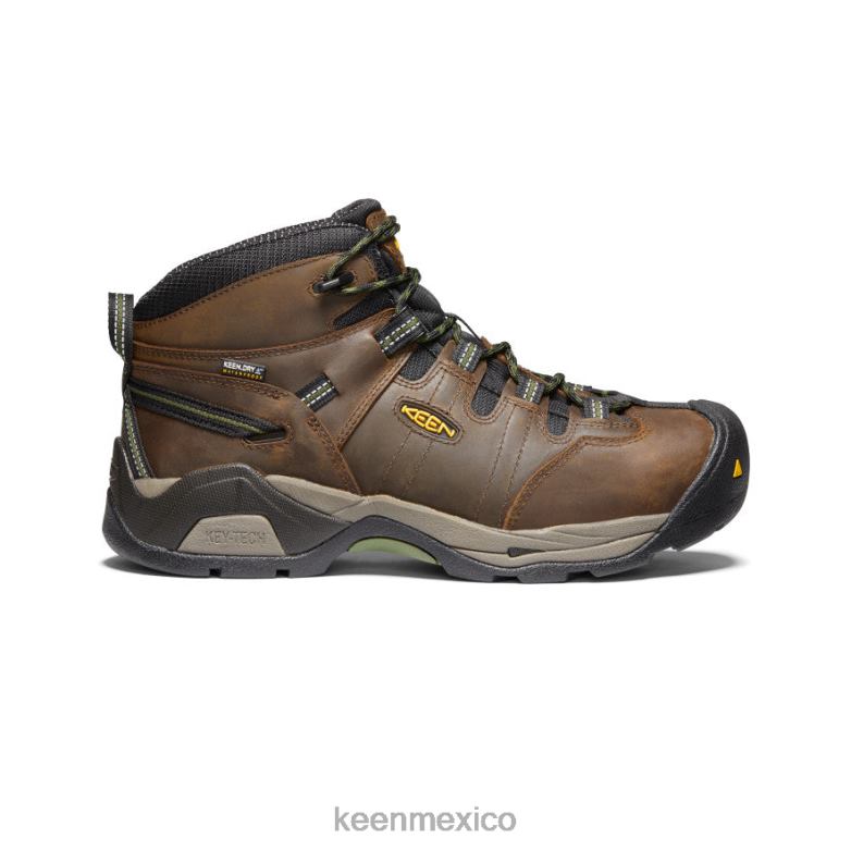KEEN Bota impermeable detroit xt (puntera de acero) hombres marrón cascada/verde bronce calzado TXRFD245