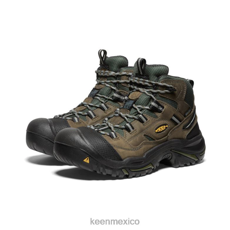 KEEN Braddock impermeable medio (puntera de acero) hombres gárgola/noche del bosque calzado TXRFD354