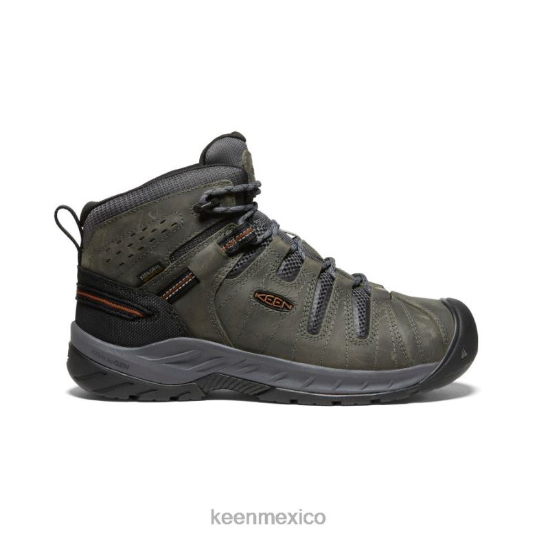 KEEN Flint II impermeable medio (puntera blanda) hombres gris acero/carey calzado TXRFD76
