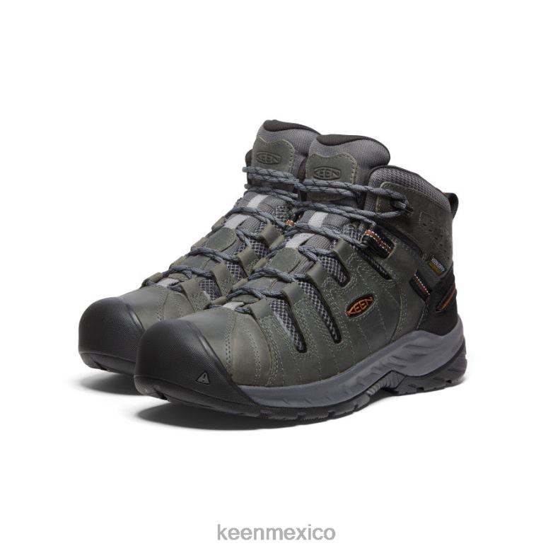 KEEN Flint II impermeable medio (puntera blanda) hombres gris acero/carey calzado TXRFD76