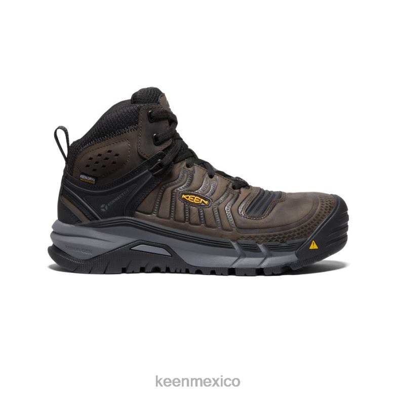 KEEN Kansas City+ impermeable medio (puntera de fibra de carbono) hombres café en grano/negro calzado TXRFD179