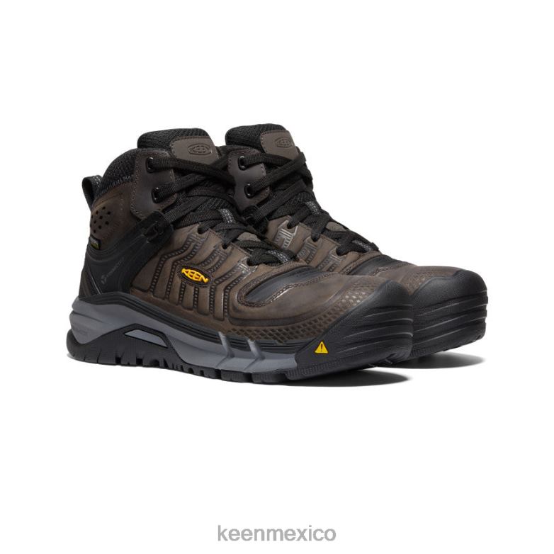 KEEN Kansas City+ impermeable medio (puntera de fibra de carbono) hombres café en grano/negro calzado TXRFD179