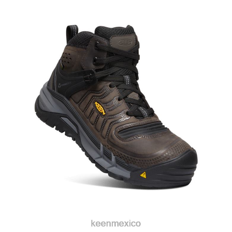 KEEN Kansas City+ impermeable medio (puntera de fibra de carbono) hombres café en grano/negro calzado TXRFD179