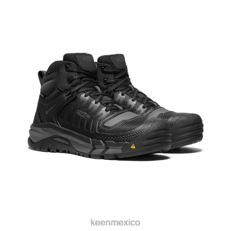 KEEN Kansas City impermeable medio (puntera de fibra de carbono) hombres negro/pistola calzado TXRFD161