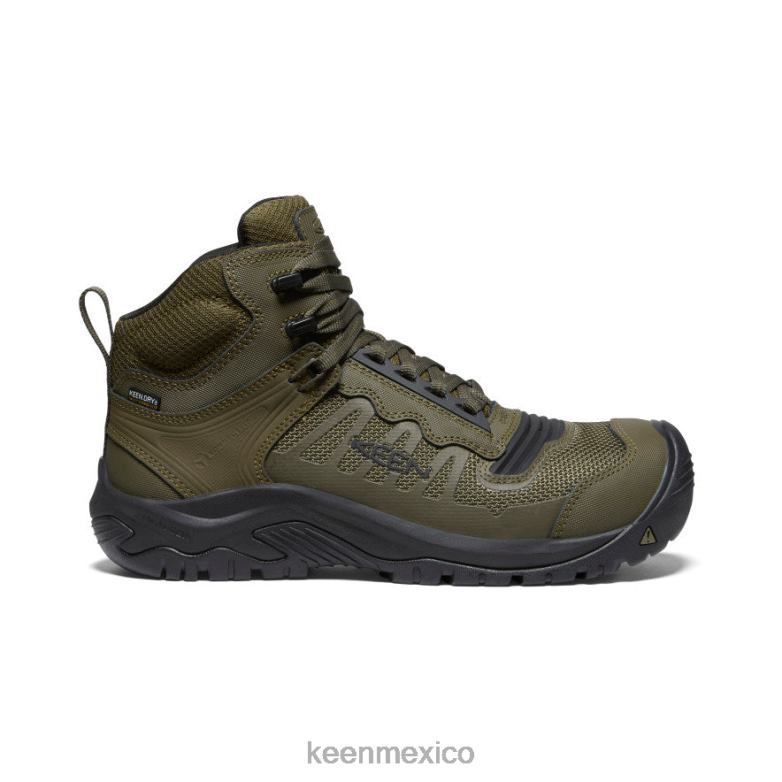 KEEN reno mid kbf impermeable (puntera de fibra de carbono) hombres oliva oscuro/negro calzado TXRFD20