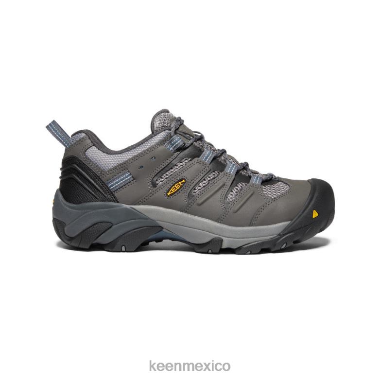 KEEN Lansing bajo (puntera de acero) hombres imán/mayólica azul calzado TXRFD301