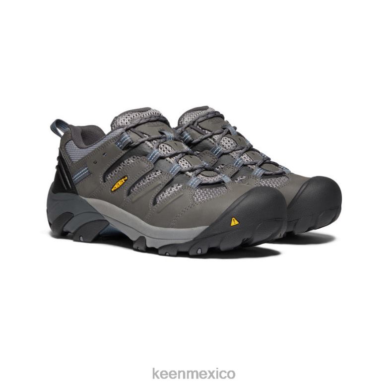 KEEN Lansing bajo (puntera de acero) hombres imán/mayólica azul calzado TXRFD301