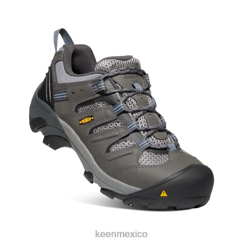 KEEN Lansing bajo (puntera de acero) hombres imán/mayólica azul calzado TXRFD301