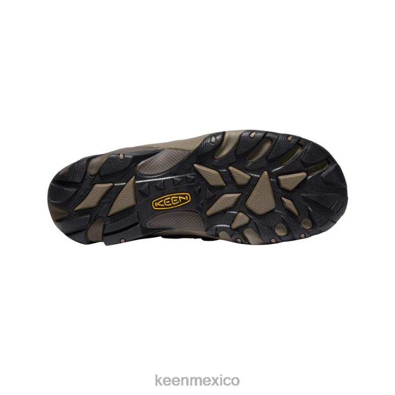 KEEN Lansing bajo (puntera de acero) hombres marrón cascada/ladrillo cocido calzado TXRFD302