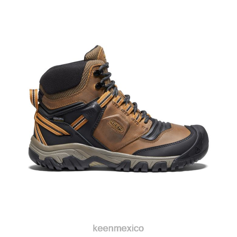 KEEN bota impermeable ridge flex hombres bisonte/marrón dorado calzado TXRFD142