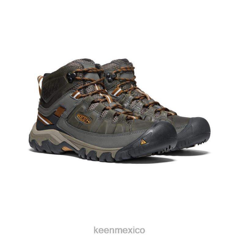 KEEN targhee iii impermeable medio ancho hombres negro oliva/marrón dorado calzado TXRFD246