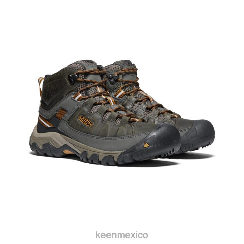 KEEN targhee iii impermeable medio hombres negro oliva/marrón dorado calzado TXRFD230