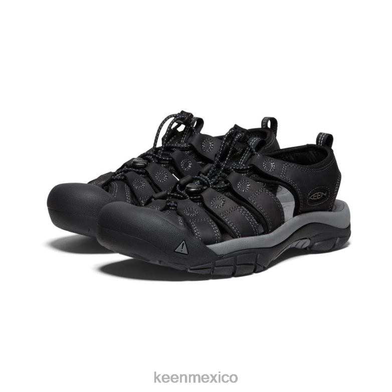 KEEN cuero newport hombres negro/gris acero calzado TXRFD133