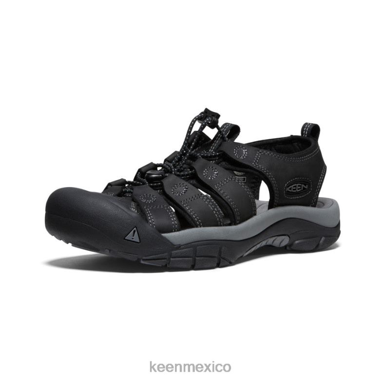 KEEN cuero newport hombres negro/gris acero calzado TXRFD133