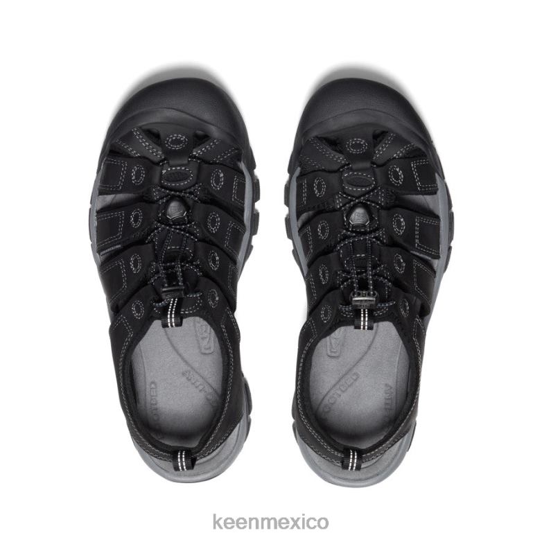 KEEN cuero newport hombres negro/gris acero calzado TXRFD133