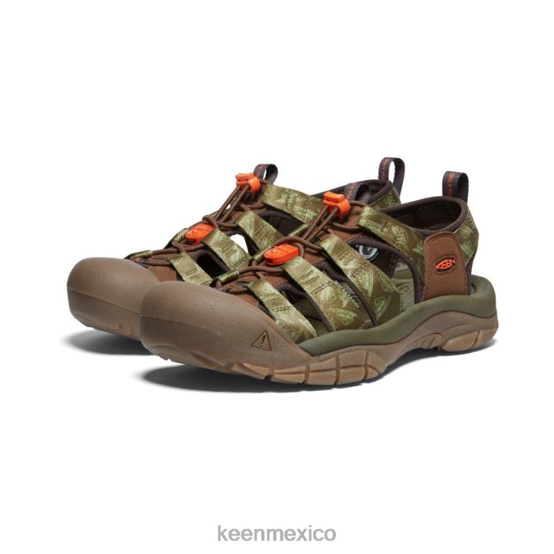 KEEN newport retro x oso ahumado hombres oso ahumado/oliva militar calzado TXRFD82