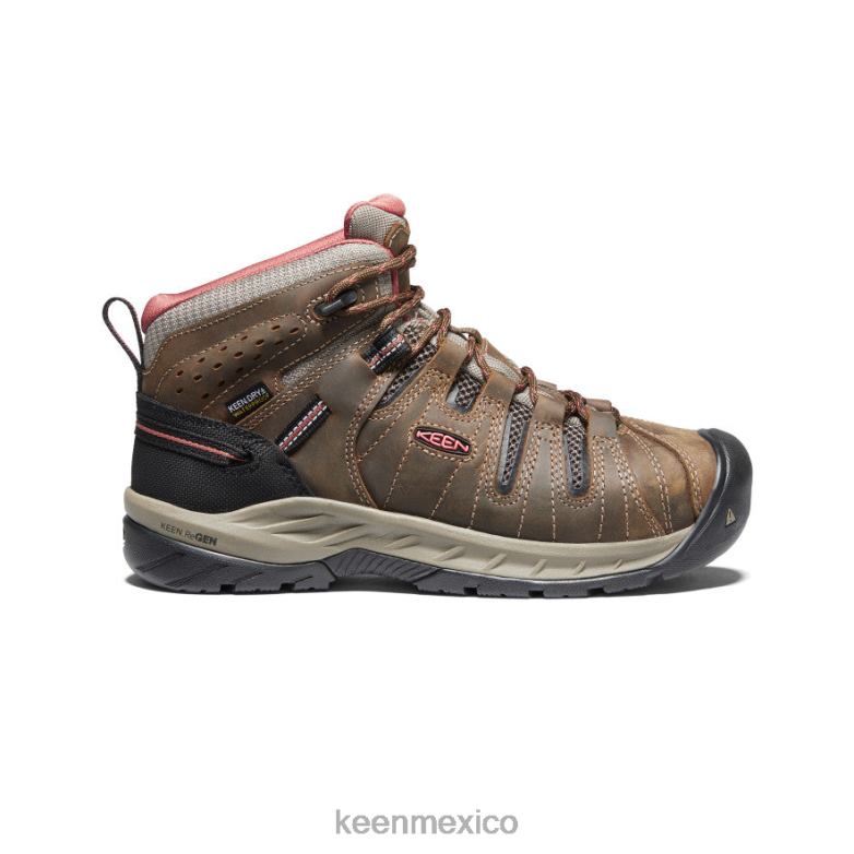 KEEN Bota impermeable Flint II (puntera blanda) mujer marrón cascada/polvo de ladrillo calzado TXRFD608