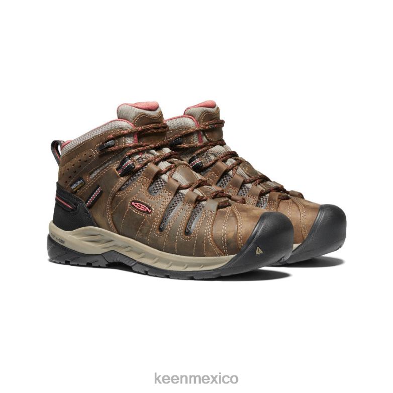 KEEN Bota impermeable Flint II (puntera blanda) mujer marrón cascada/polvo de ladrillo calzado TXRFD608