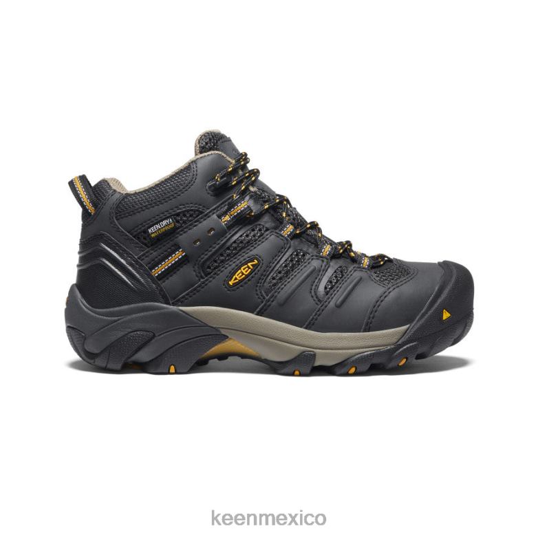KEEN Lansing impermeable medio (puntera de acero) mujer cuervo/olivo leonado calzado TXRFD598