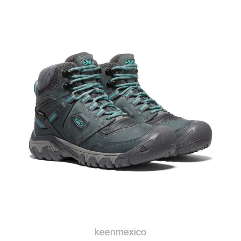 KEEN bota impermeable ridge flex mujer gris acero/porcelana calzado TXRFD574