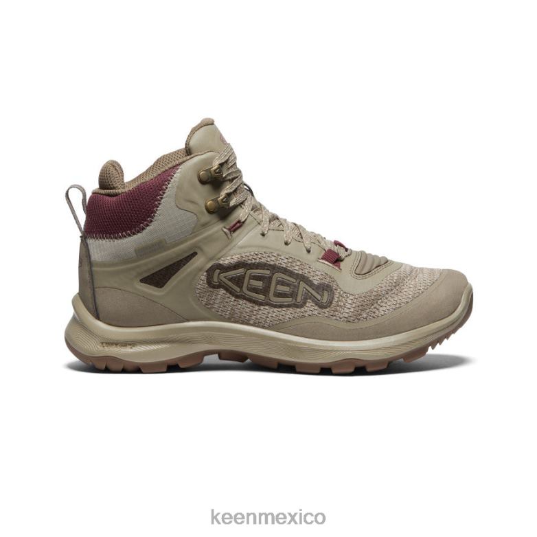 KEEN bota impermeable terradora flex mujer plaza topo/vino Windsor calzado TXRFD583