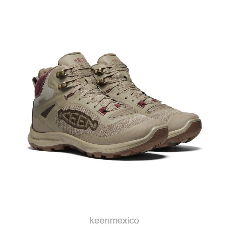 KEEN bota impermeable terradora flex mujer plaza topo/vino Windsor calzado TXRFD583
