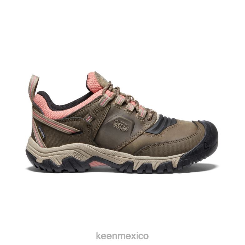 KEEN cresta flexible impermeable mujer lobo de madera/polvo de ladrillo calzado TXRFD649