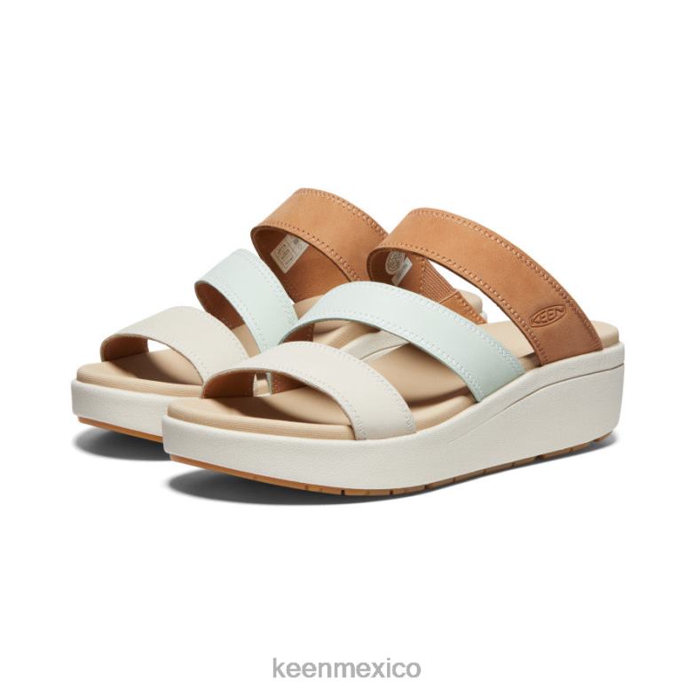 KEEN diapositiva de electividad mujer cuero natural/claramente aguamarina calzado TXRFD442