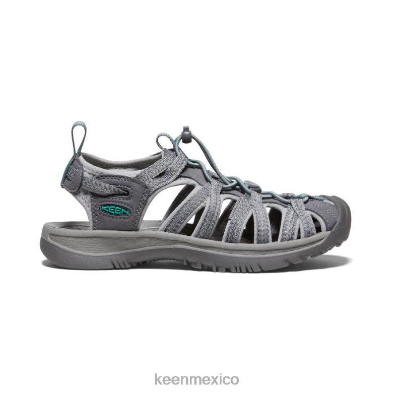 KEEN susurro mujer gris medio/verde pavo real calzado TXRFD521