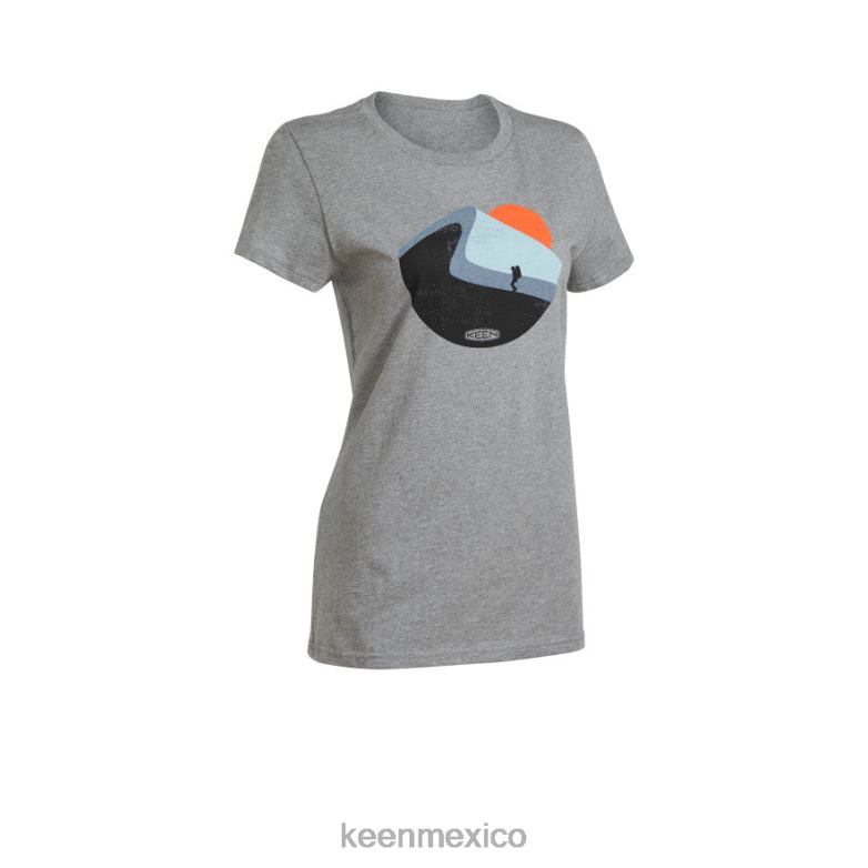 KEEN caminar más camiseta mujer brezo gris medio ropa TXRFD632