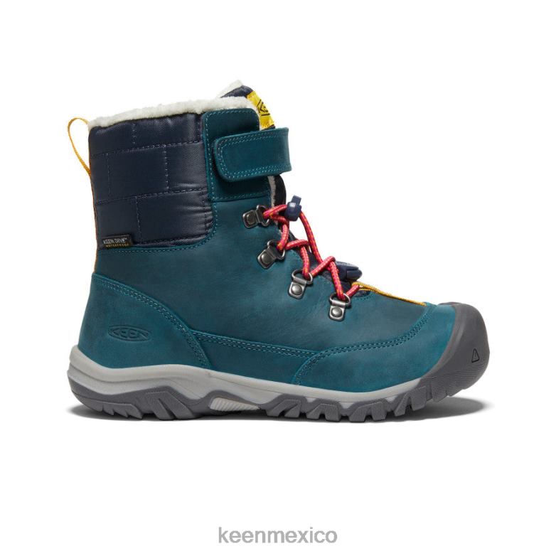 KEEN bota impermeable greta niños grandes coral azul/pavo real rosa calzado TXRFD1015