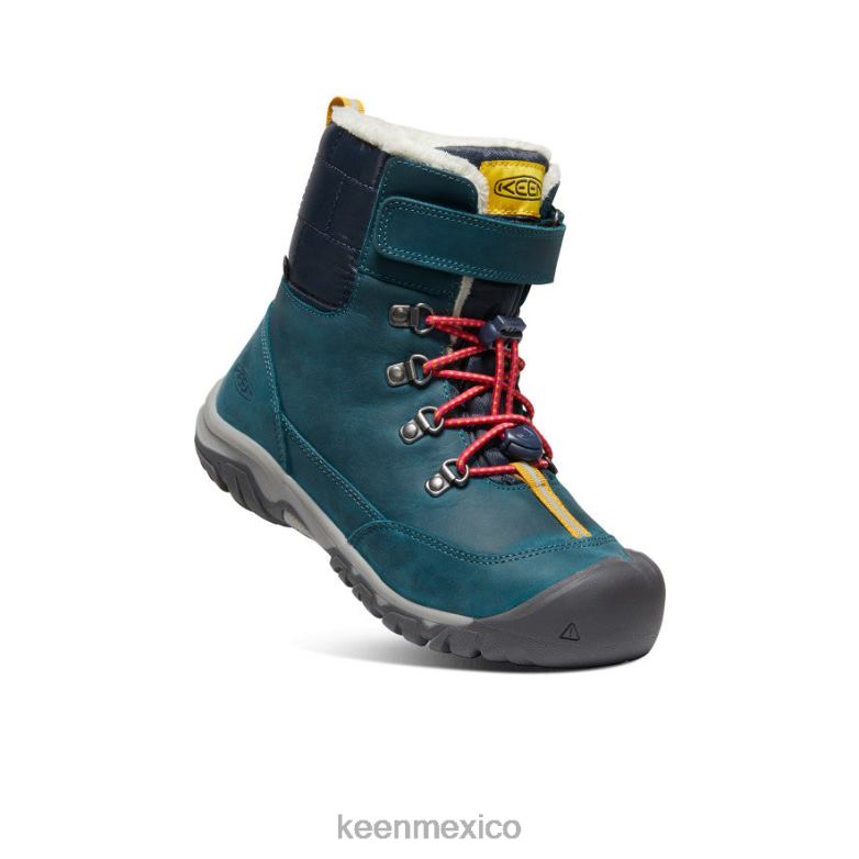 KEEN bota impermeable greta niños grandes coral azul/pavo real rosa calzado TXRFD1015