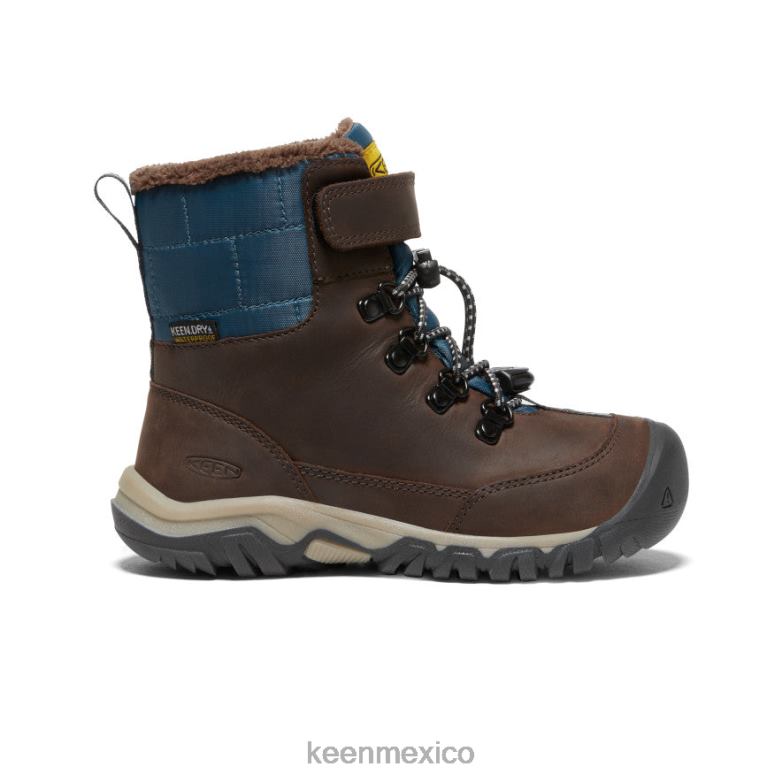 KEEN bota impermeable greta niños grandes grano de café/azul ala verde azulado calzado TXRFD1016