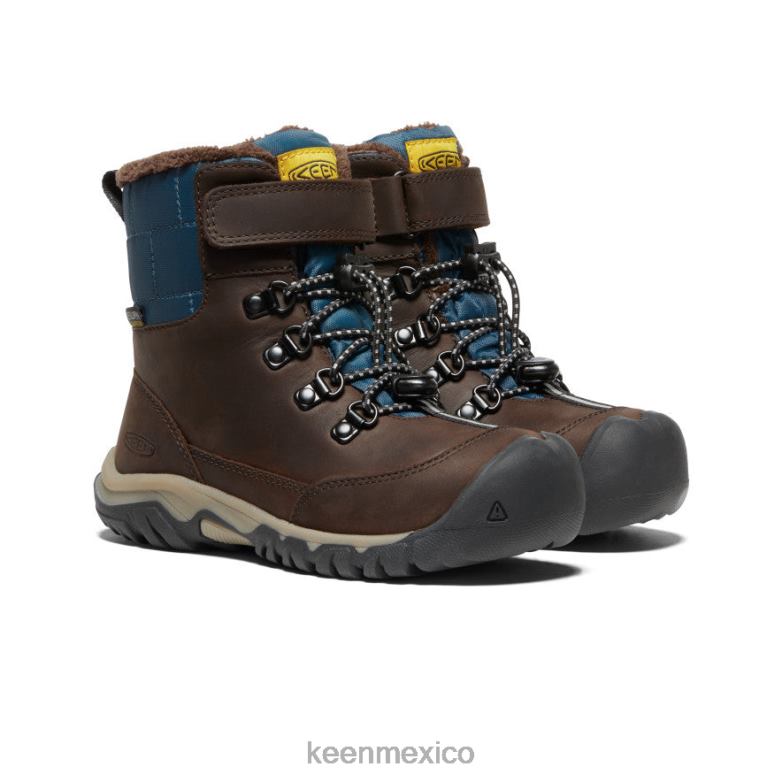 KEEN bota impermeable greta niños grandes grano de café/azul ala verde azulado calzado TXRFD1016