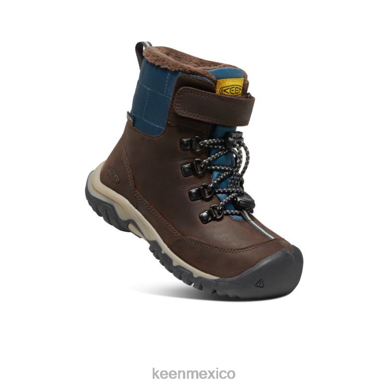 KEEN bota impermeable greta niños grandes grano de café/azul ala verde azulado calzado TXRFD1016