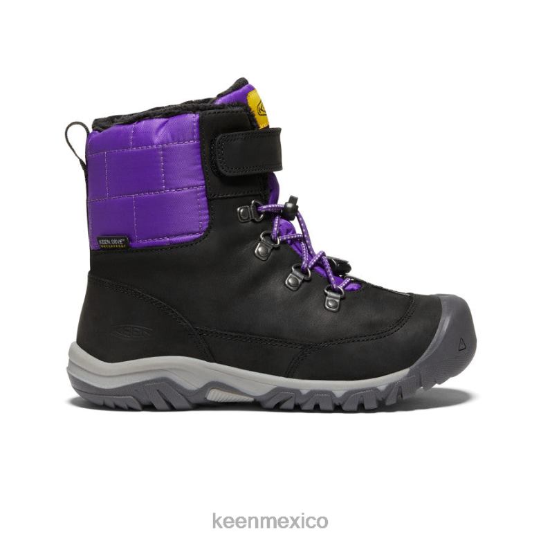 KEEN bota impermeable greta niños grandes negro/morado calzado TXRFD1014