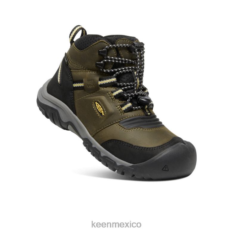 KEEN bota impermeable ridge flex niños grandes oliva oscuro/cidra oscura calzado TXRFD948