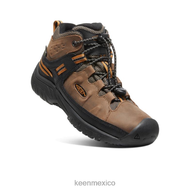 KEEN bota impermeable targhee niños grandes tierra oscura/marrón dorado calzado TXRFD895