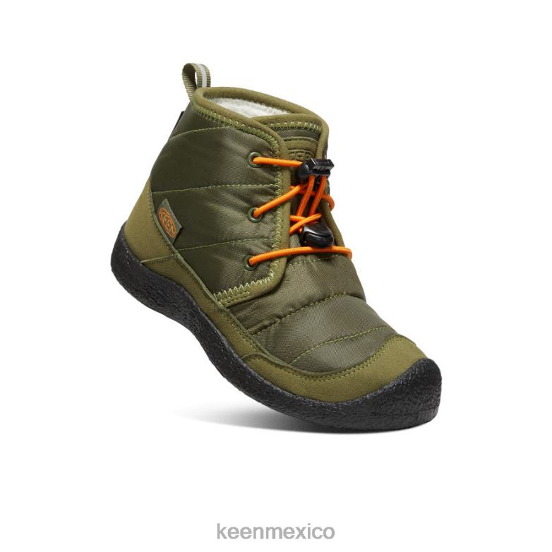 KEEN chukka impermeable howser ii niños grandes oliva capuleto/naranja rojizo calzado TXRFD936