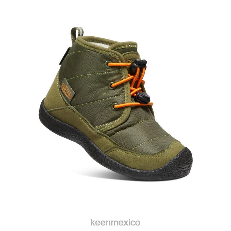 KEEN chukka impermeable howser ii pequeños niños oliva capuleto/naranja rojizo calzado TXRFD996