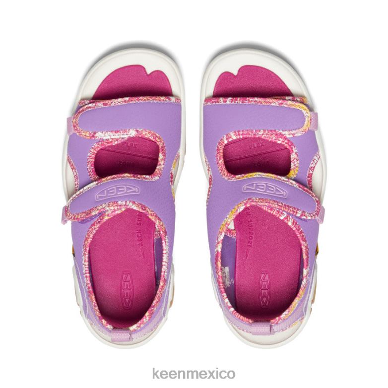 KEEN Knotch Creek con puntera abierta niños grandes lavanda inglesa/fucsia festival calzado TXRFD887