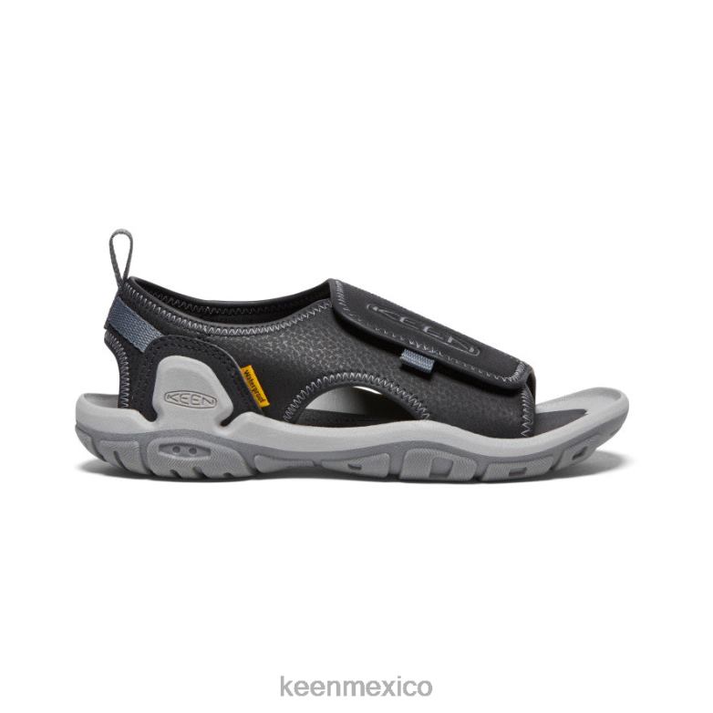 KEEN Knotch River con puntera abierta niños grandes negro/gris acero calzado TXRFD950