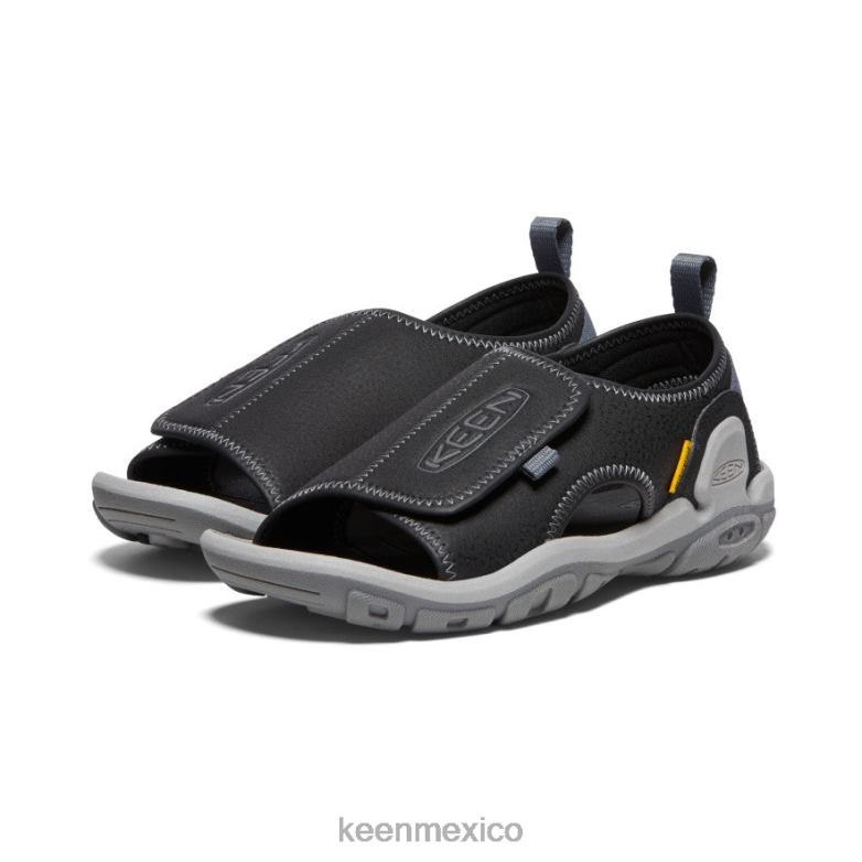 KEEN Knotch River con puntera abierta niños grandes negro/gris acero calzado TXRFD950